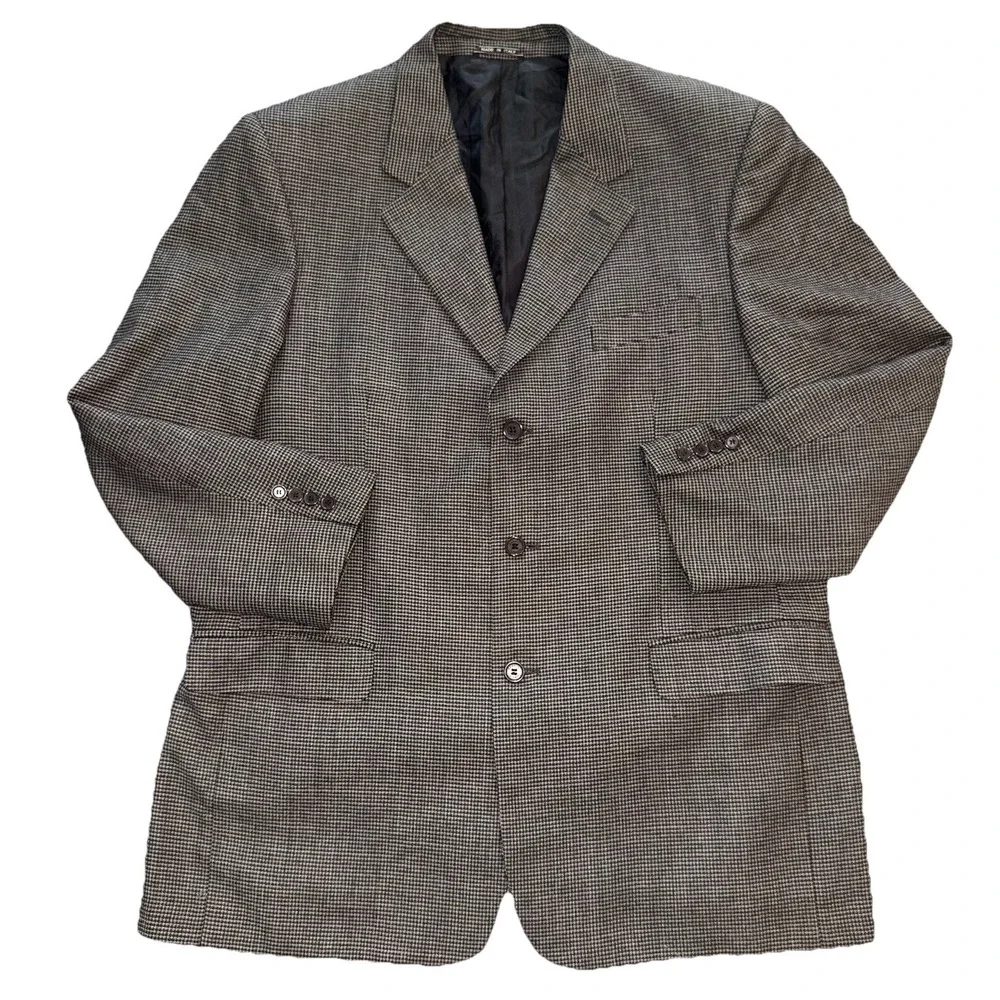 Vtg Bernini Mens Sz 44L Blazer Italy Made Sports Coat Suit Jacket Silk‎ Textured